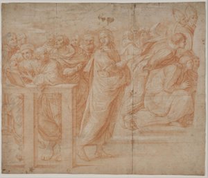 Studio dopo Raffaello: "Disputa" (metà sinistra del quadro)