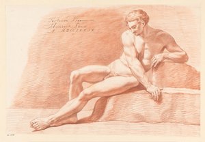 Nudo maschile seduto, visto di fronte (3° premio 1779) da Hendrik Louw