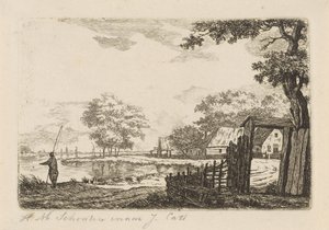 Paesaggio con pescatore da Hendrik Marcus Schouten