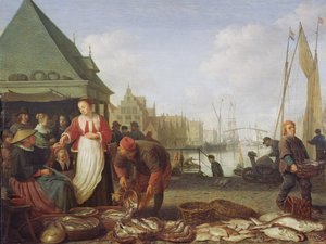 Il mercato del pesce di Rotterdam da Hendrik Martensz Sorgh