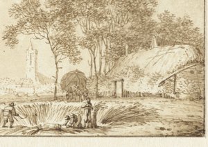 Mietitori presso una fattoria da Hendrik Meijer