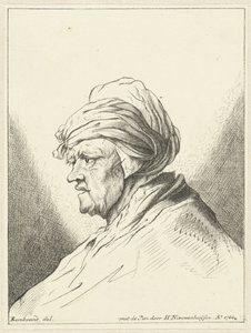 Busto di donna anziana, verso sinistra da Hendrik Nieuwenhuysen