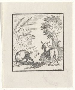 Rappresentazione di una storia dalle favole di Esopo da Hendrik Numan