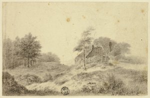 Cottage sulla collina da Hendrik Pieter Koekkoek