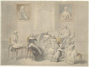 I figli di Pieter Cornelis Hasselaer e Clara Wendela Sautijn, i cui ritratti sono appesi al muro, con la loro nonna Wendela Eleonora Reael da Hendrik Pothoven