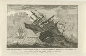 Naufragio della nave de Unie, 1782 da Hendrik R. van Rossen