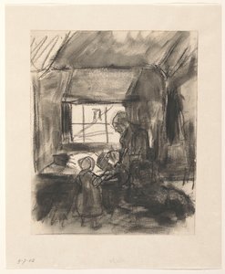 Interno con donna e due bambini da Hendrik Valkenburg