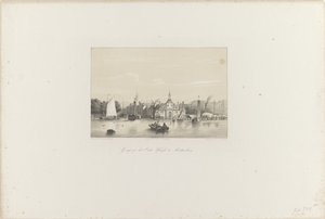 Veduta del Vecchio Capo a Rotterdam, 1854 (serie De Maatschappij ter Bevordering van Toonkunst, haar Muziekfeest en de stad Rotterdam) da Hendrik Wilhelmus Last