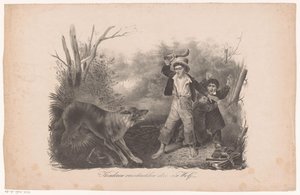 Bambini e un lupo nel bosco da Hendrik Wilhelmus Last