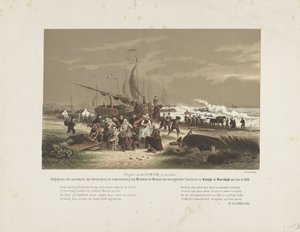 Paesaggio marino con donne di pescatori in lutto, 1868 da Hendrik Wilhelmus Last