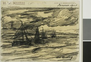 Navi in mare da Hendrik Willem Mesdag
