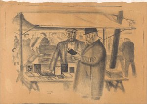 Bancarella di libri in un mercato