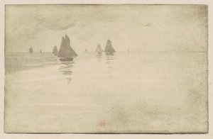 Barche in una nebbia mattutina da Henri-Charles Guérard