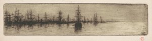 Grandi navi in un porto da Henri-Charles Guérard