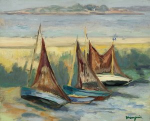 Barche a vela con la bassa marea da Henri Charles Manguin
