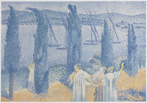 La passeggiata (Paesaggio con cipressi) da Henri-Edmond Cross
