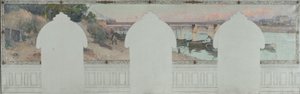Schizzo per il municipio di Asnières: Estate. La Senna ad Asnières da Henri Gaston Darien