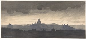 San Pietro visto dal Pincio, Roma da Henri-Joseph Harpignies