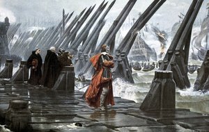 Il cardinale Richelieu sul molo di La Rochelle