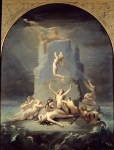 Desolazione delle oceanidi ai piedi della roccia o Prometeo incatenato da Henri Lehmann