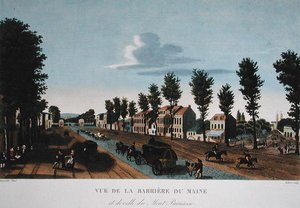 La Barriere du Maine, c.1815-20 (incisione a colori) da Henri (after) Courvoisier Voisin