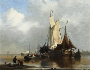Navi in un porto da Henri Adolphe Schaep