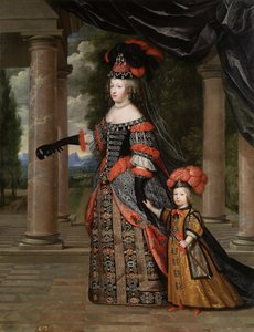 Maria Teresa di Spagna con suo figlio, il Delfino, Luigi di Francia