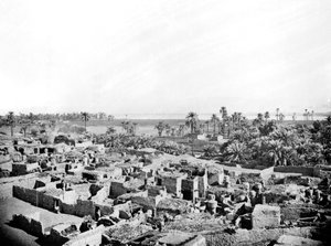 Villaggio a Karnak, Nubia, Egitto, 1887 da Georges Henri Bechard