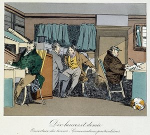 Dieci e mezza: apertura dei cassetti e conversazioni private - in "Administrative mores" di Henri Monnier