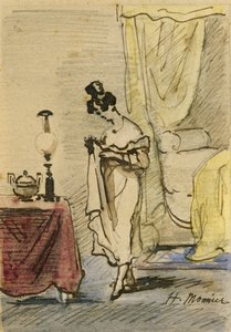 Giovane donna a casa da Henri Bonaventure Monnier