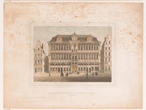 Veduta di Maison Grand Place a Bruxelles da Henri Borremans (attributed to)