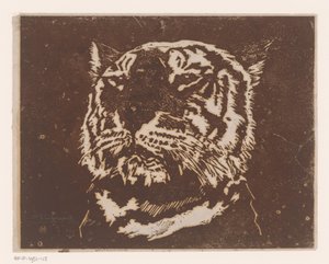 Tigre da Henri Charles Guérard (signed by artist)