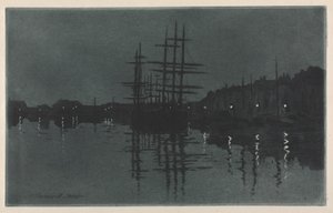 Effetto della Luna a Dieppe, c. 1885 da Henri Charles Guérard