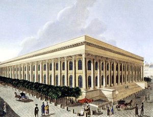 Borsa di Parigi, inizio XIX secolo (incisione) da Henri Courvoisier Voisin