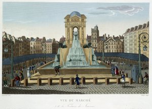 La fontaine des Innocents, circa 1820 - in Vues de Paris di Courvoisier 1827 da Henri Courvoisier Voisin