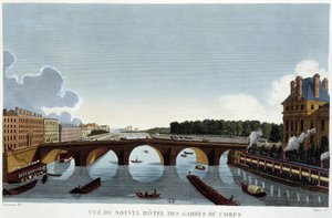 Ponte Reale e nuovo hotel delle guardie del corpo - Parigi di Courvoisier da Henri Courvoisier Voisin