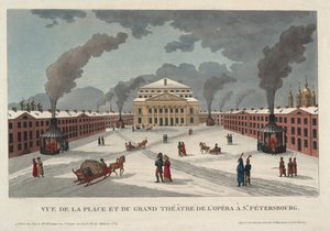 Il Teatro Imperiale Bolshoi Kamenny di San Pietroburgo da Henri Courvoisier Voisin