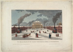 Il Teatro Imperiale Bolshoi Kamenny di San Pietroburgo, c. 1811 da Henri Courvoisier Voisin