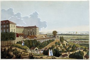 Vista del Calvario, durante le feste della Ste Croix, a Suresnes - in Vues de Paris di Courvoisier da Henri Courvoisier Voisin