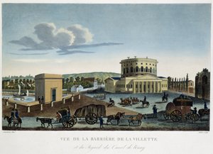 Veduta della Barriera de la Villette - in “View of Paris, circa 1810: Les Barriers de Paris” da Henri Courvoisier Voisin