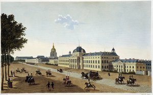 Vista della Scuola Militare dal lato dei Champs de Mars, circa 1820 - in "Vues de Paris" di Courvoisier da Henri Courvoisier Voisin