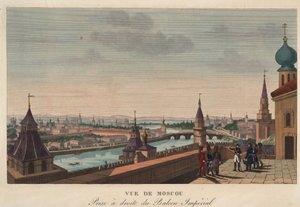 Veduta di Mosca dal balcone del palazzo imperiale, Russia da Henri Courvoisier Voisin