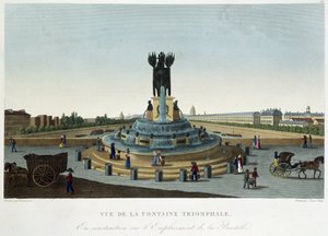 Vue de la Fontaine triumphale à la Bastille - in Vues de Paris di Courvoisier da Henri Courvoisier Voisin