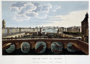 Vista del Pont au Change - in "Vues de Paris" di Courvoisier