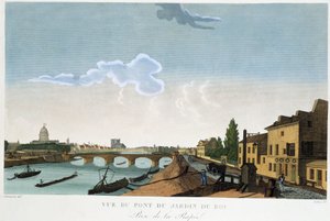 Vue du pont du jardin du roi (Rapée) - in Vues de Paris da Henri Courvoisier Voisin