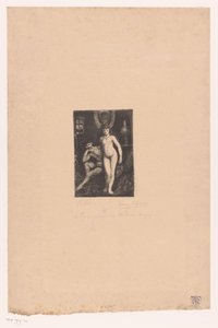 Donna nuda in piedi e uomo nudo seduto da Henri De Groux (signed by artist)