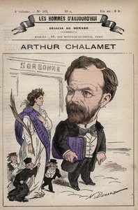 Caricatura di Jean Marie Arthur Chalamet (1822-1895) politico repubblicano francese - da 