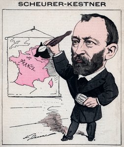Ritratto di Auguste Scherer-Kestner (1833-1899) chimico, industriale e politico alsaziano - Caricatura di Henri Demare in "Les Hommes d