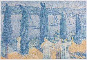 La passeggiata (Paesaggio con cipressi) da Henri Edmond Cross