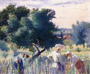 Donne che legano le viti, 1890 da Henri Edmond Cross